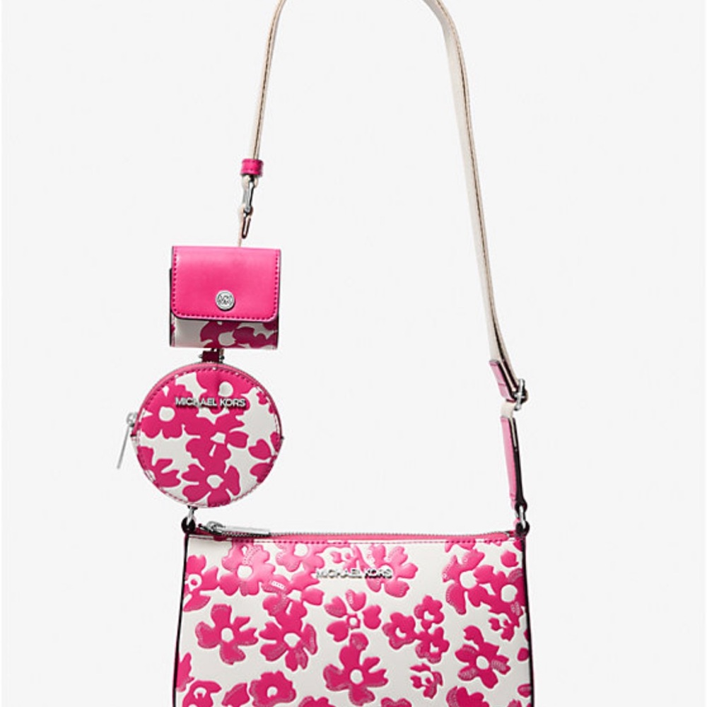 Michael Kors Pink Floral Crossbody Bag